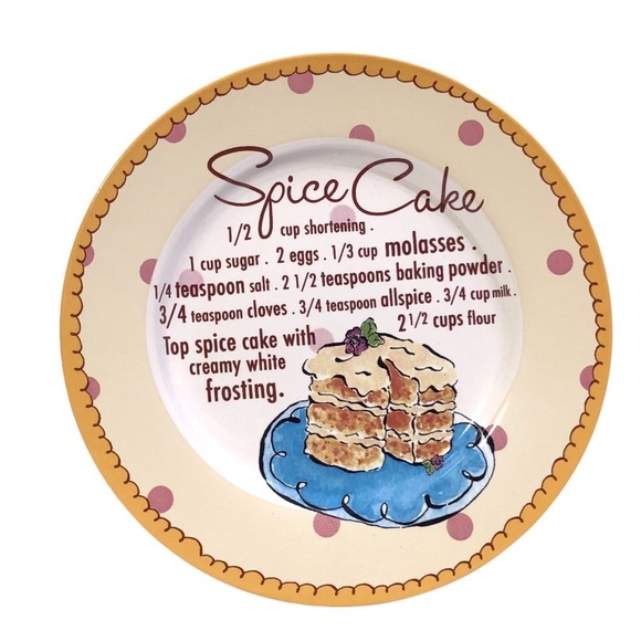 Spice Cake Holiday Recipe Kitchen Decorative Display Plate by Rosanna Vintage - Picture 4 of 4